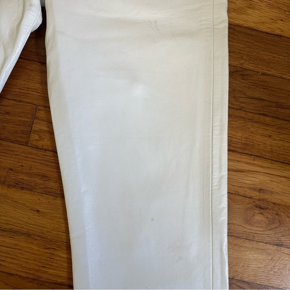 Agolde Recycled Leather Criss Cross Straight white Leather Pants - Picture 9 of 14